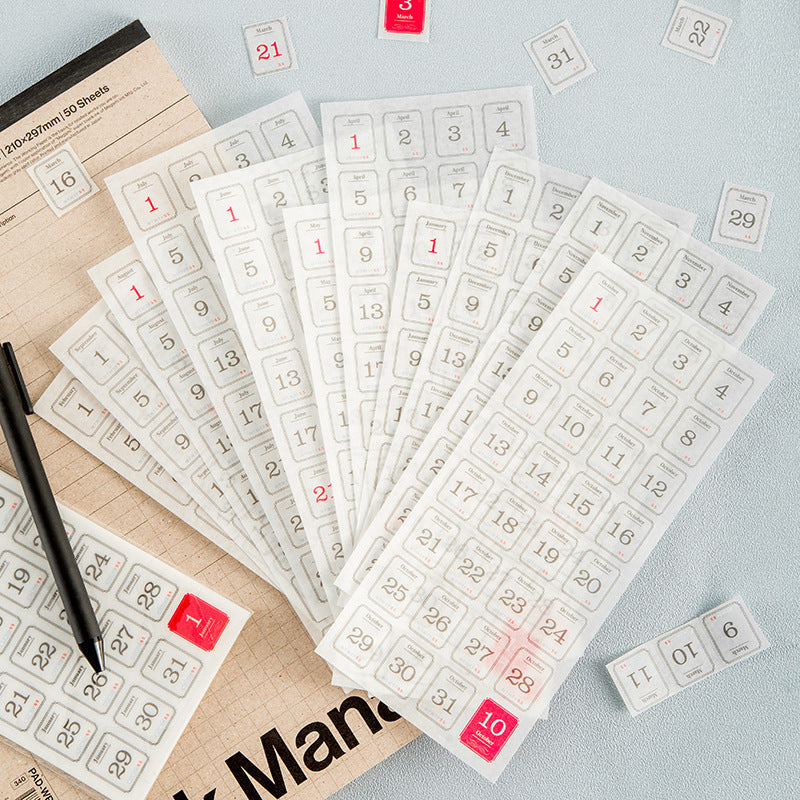 Calendar Sticker Sheets