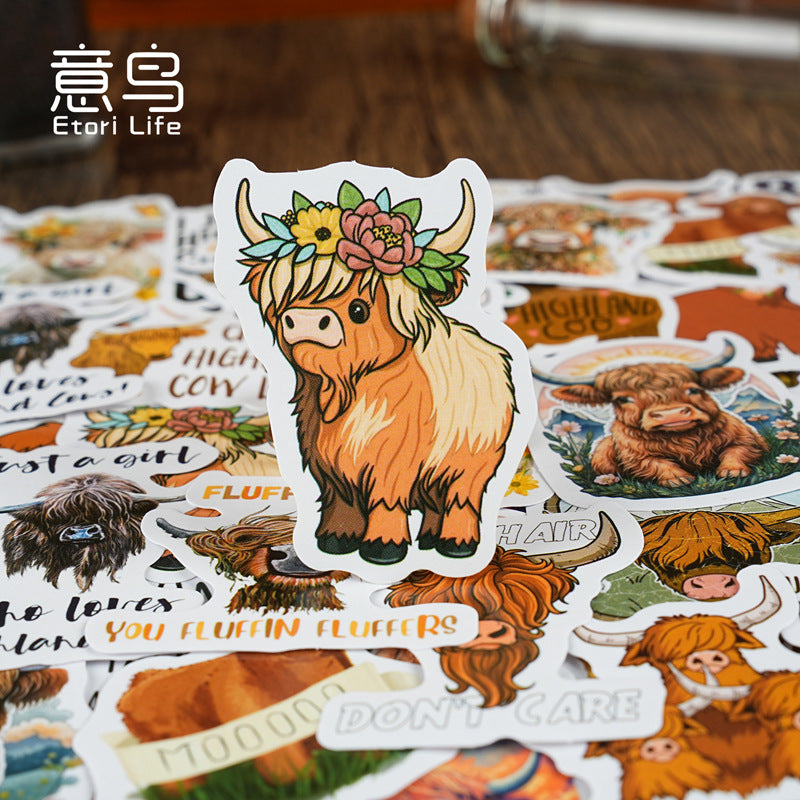 Highland Cow Stickers Box
