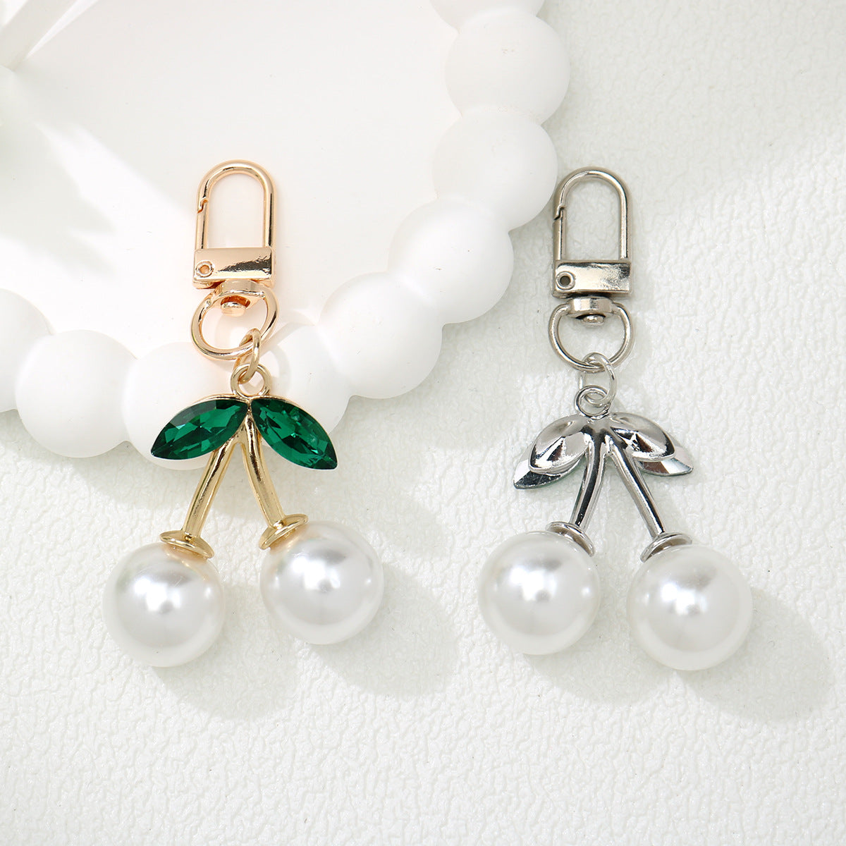 Pearl Cherry Keychain
