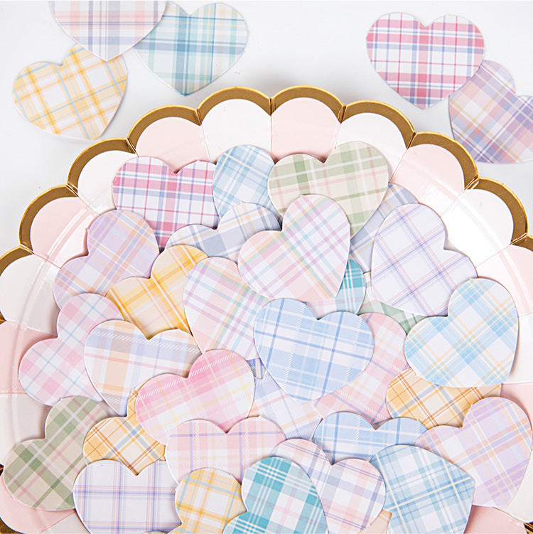 Plaid Heart Stickers Box
