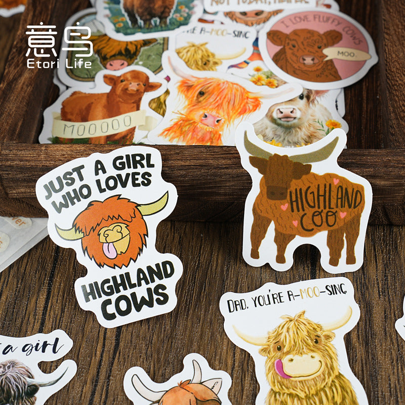 Highland Cow Stickers Box