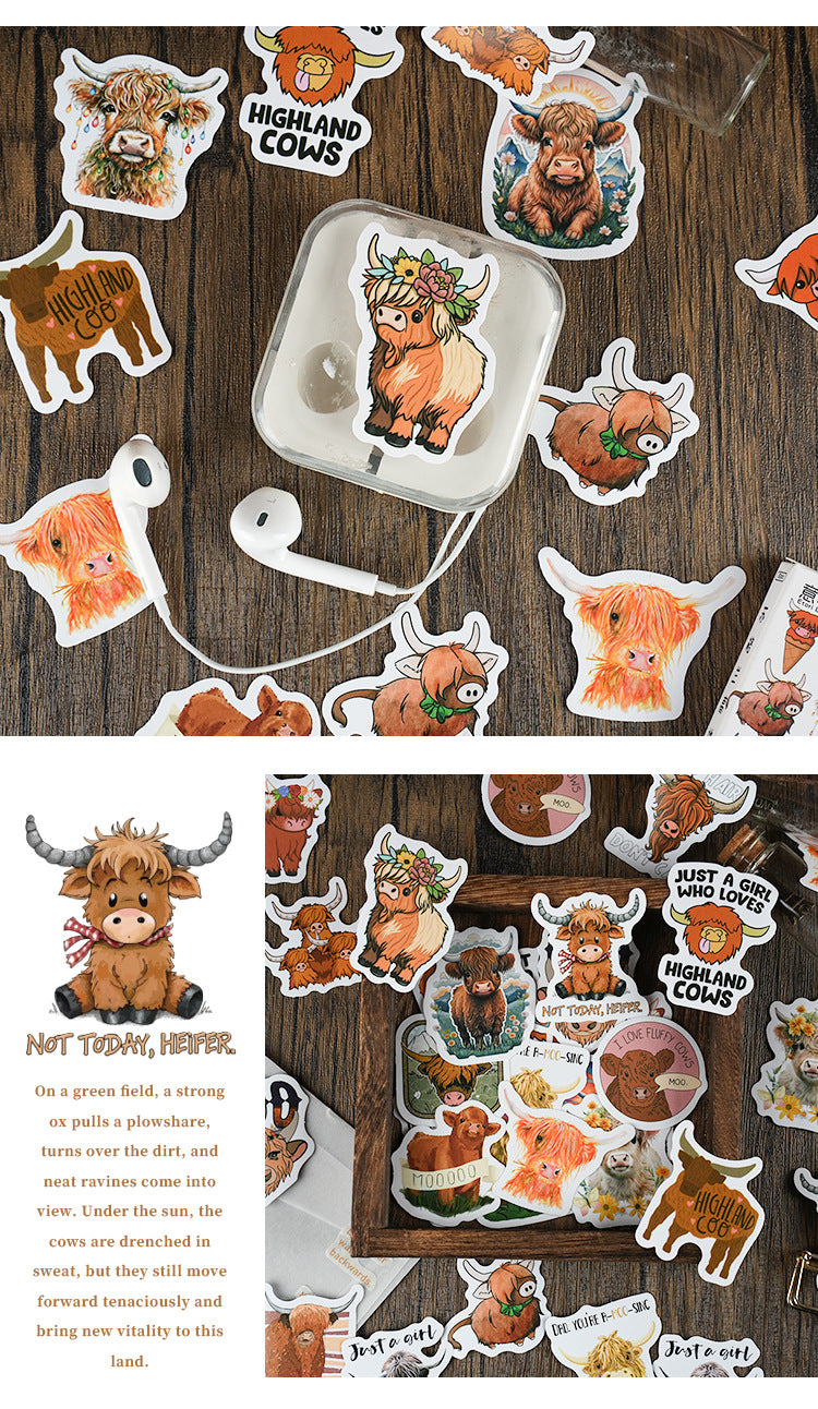 Highland Cow Stickers Box