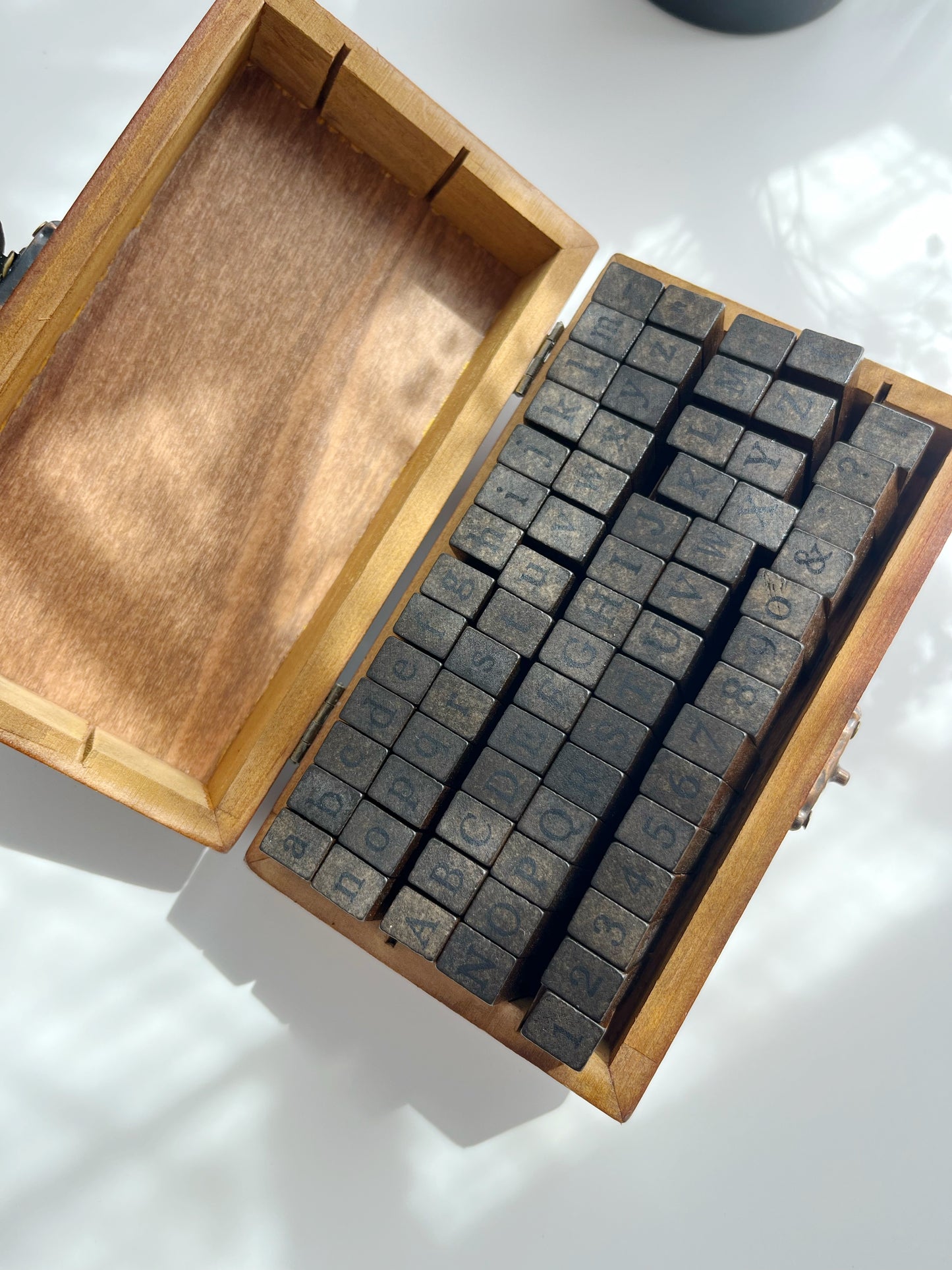 Vintage Wooden Alphabet Stamps Large Set