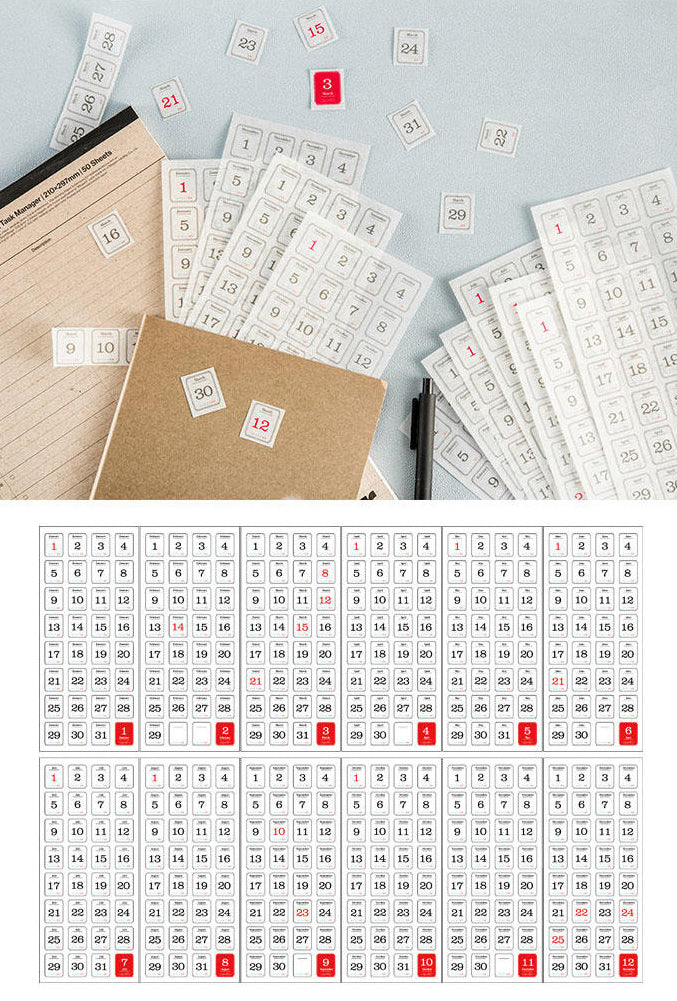 Calendar Sticker Sheets