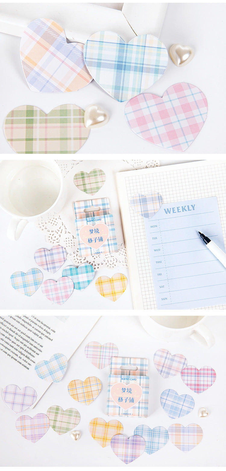 Plaid Heart Stickers Box