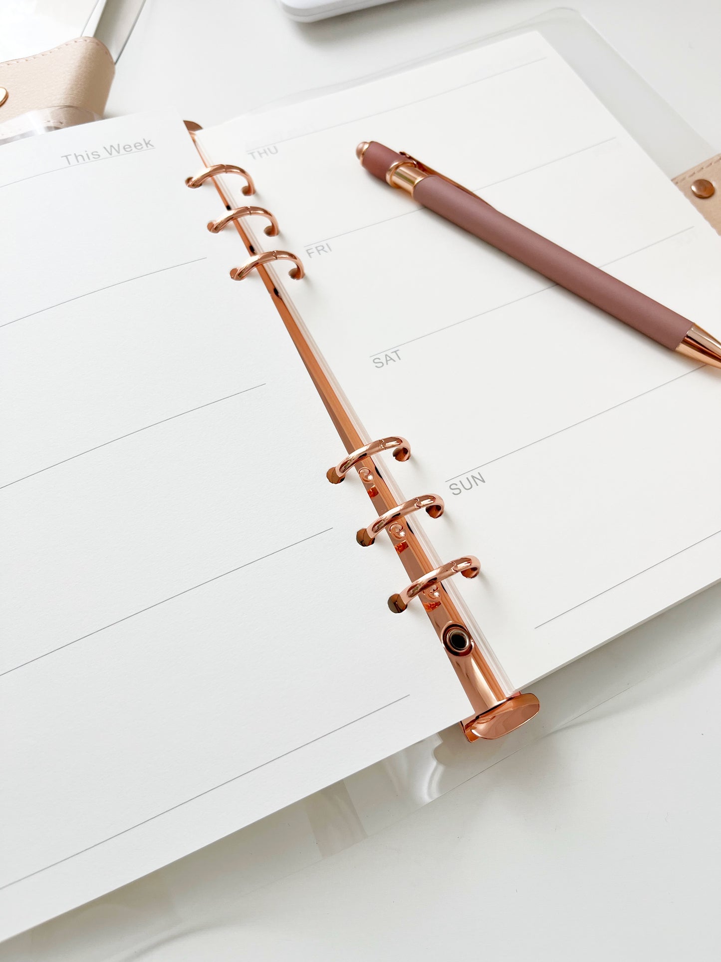 Rose Gold Planner Binder