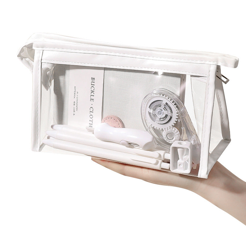 Transparent White Pencil Case