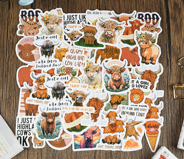 Highland Cow Stickers Box