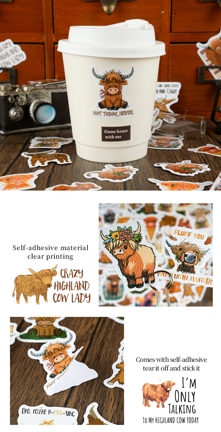 Highland Cow Stickers Box