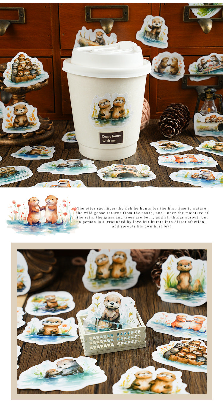 Otter Family Stickers Box