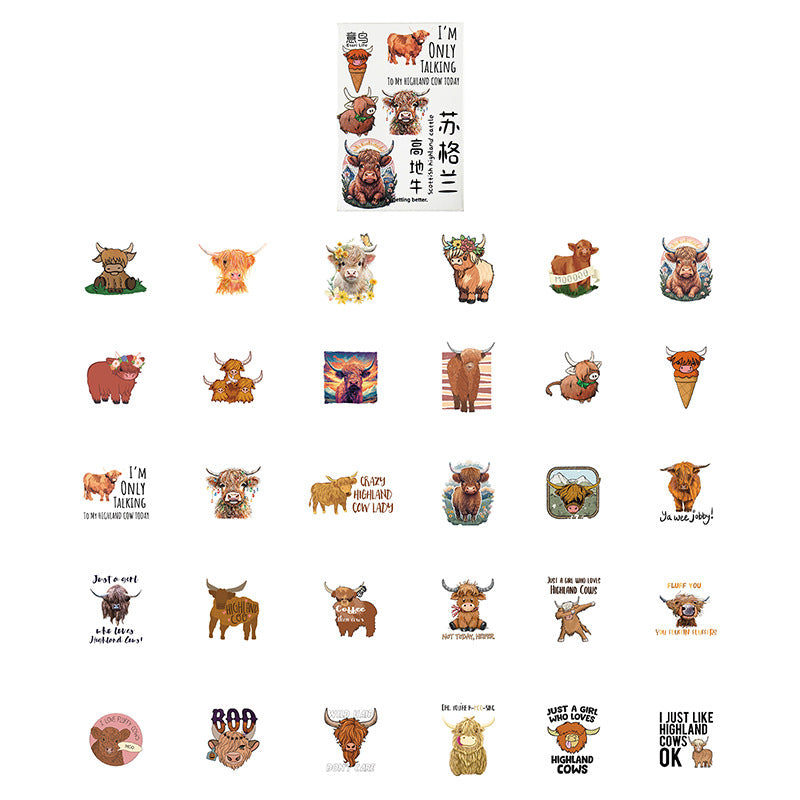 Highland Cow Stickers Box