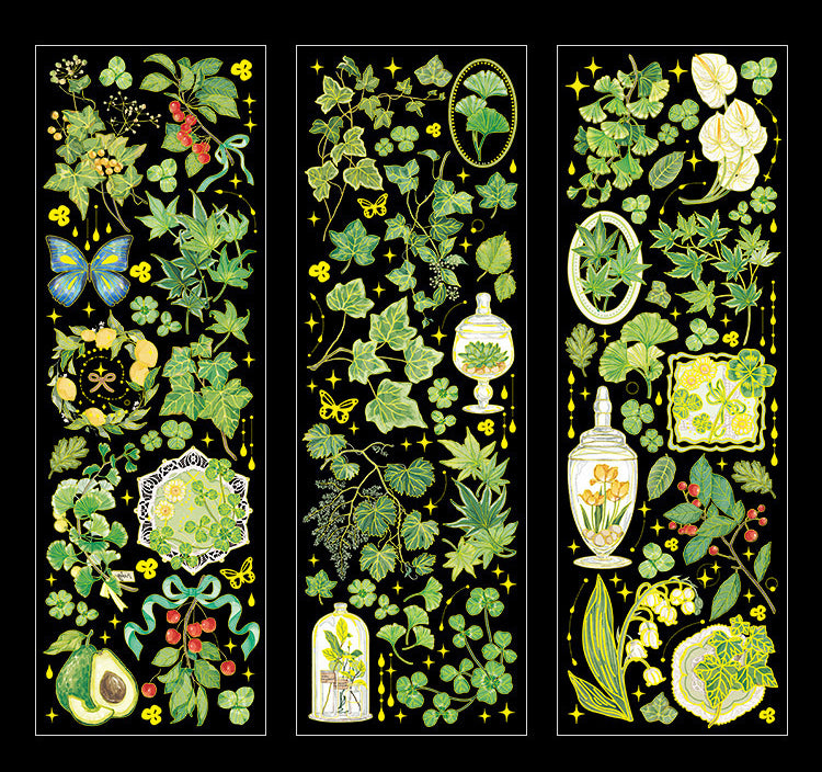 Golden Flowers PET Stickers
