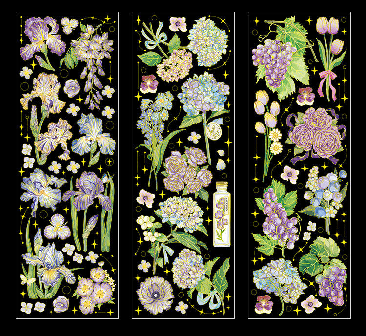 Golden Flowers PET Stickers