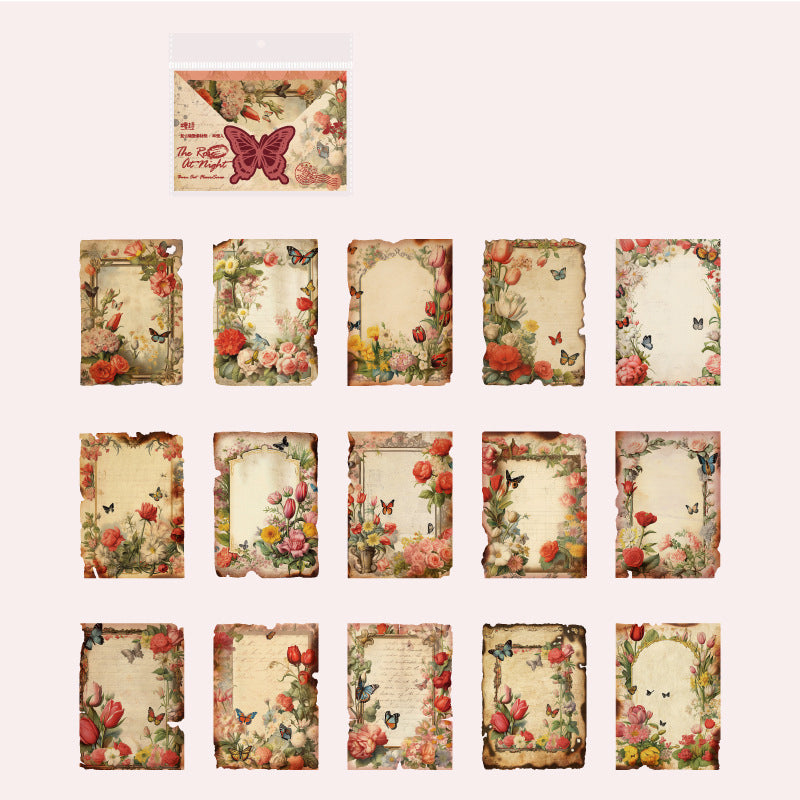 Burn Out Flower Scrapbook Paper Pack