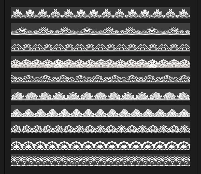 Lace Strips PET Stickers