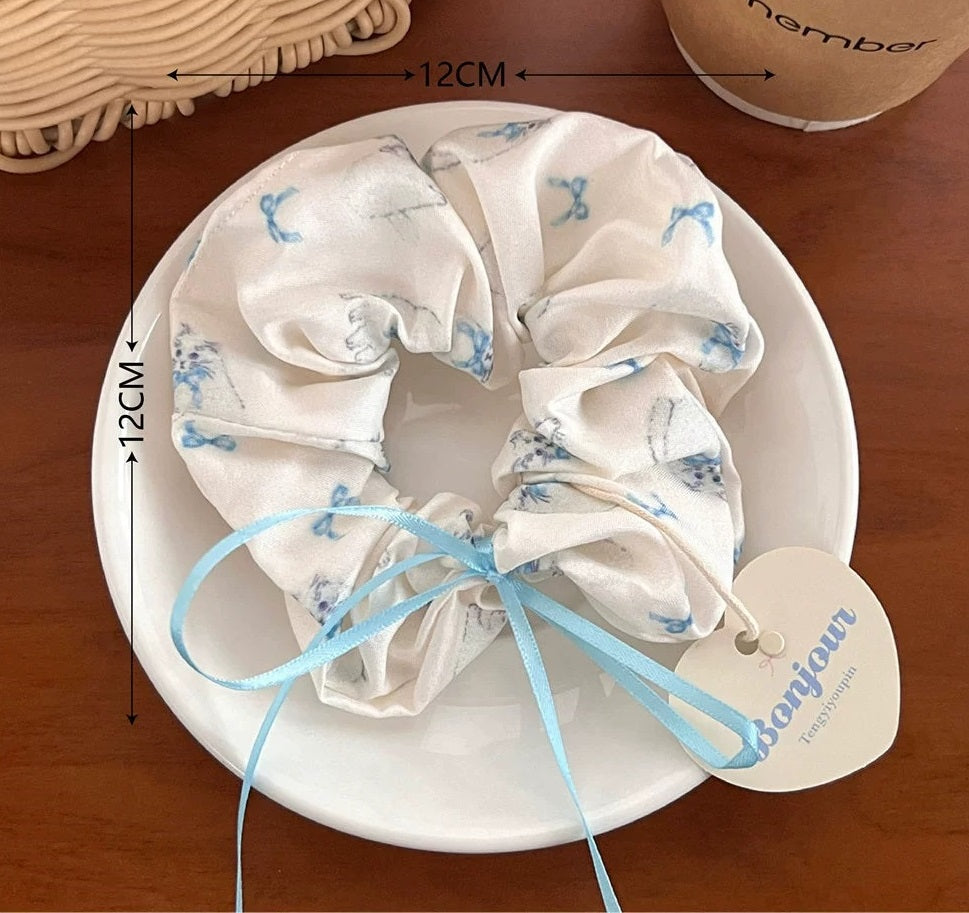Blue Coquette Scrunchies