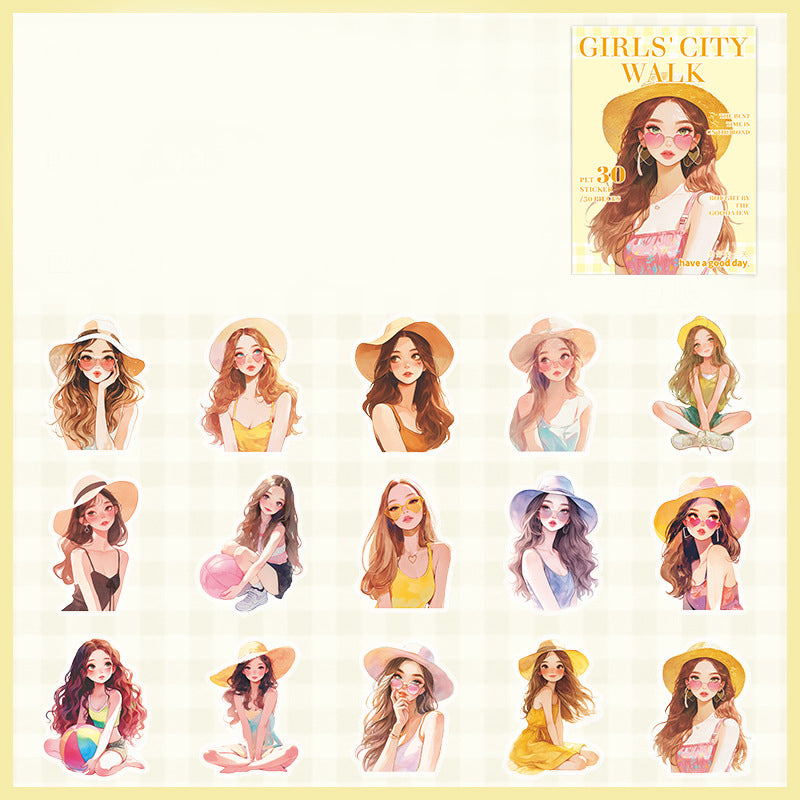 Girls' City Walk PET Stickers