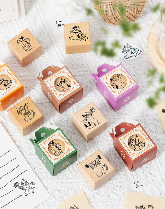 Cat Daily Wooden Stamp