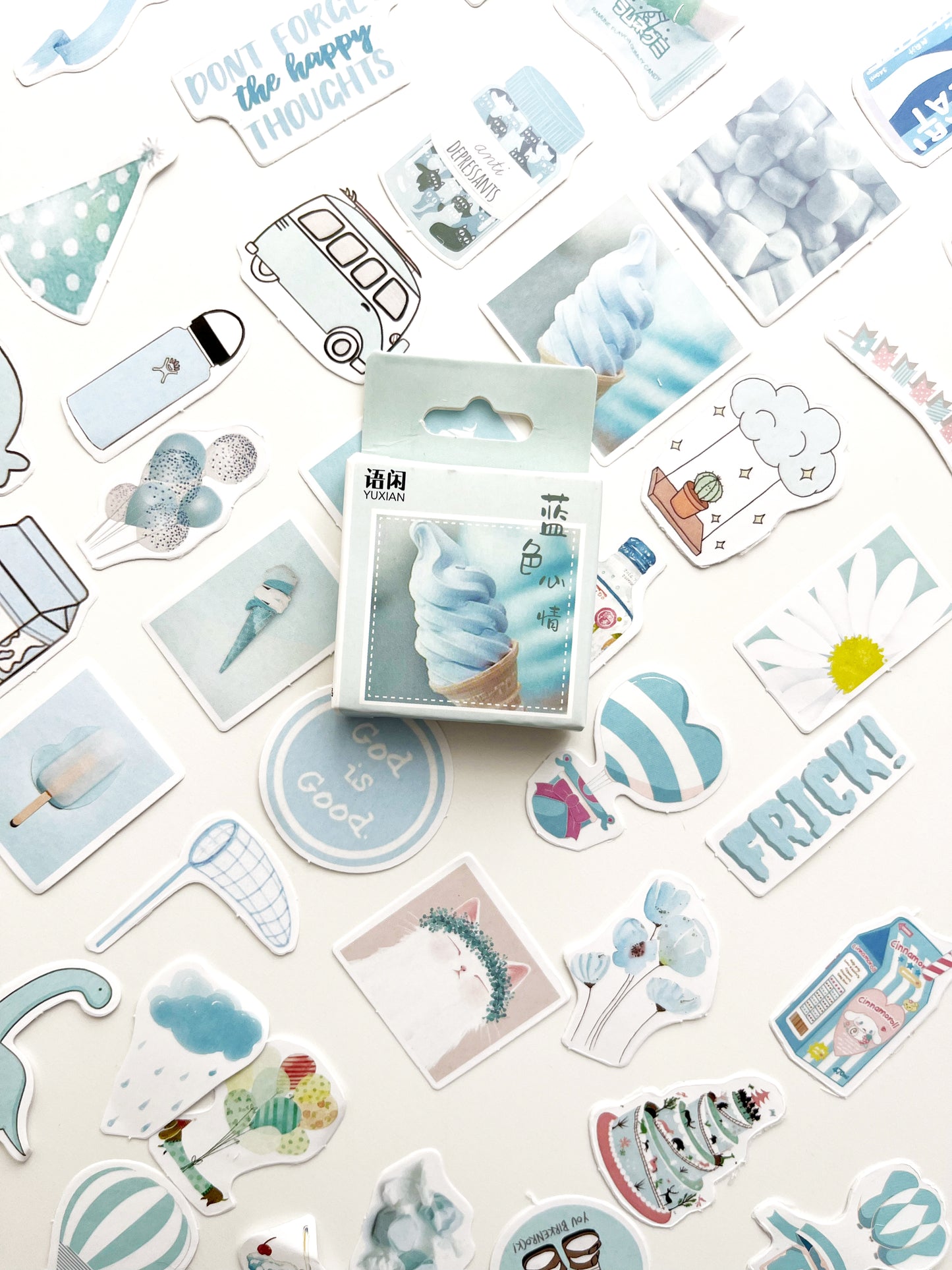 Blue Ice Cream Stickers Box