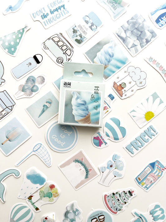 Blue Ice Cream Stickers Box