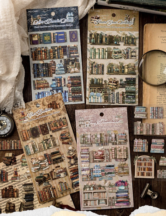 Bookshelves PET Stickers