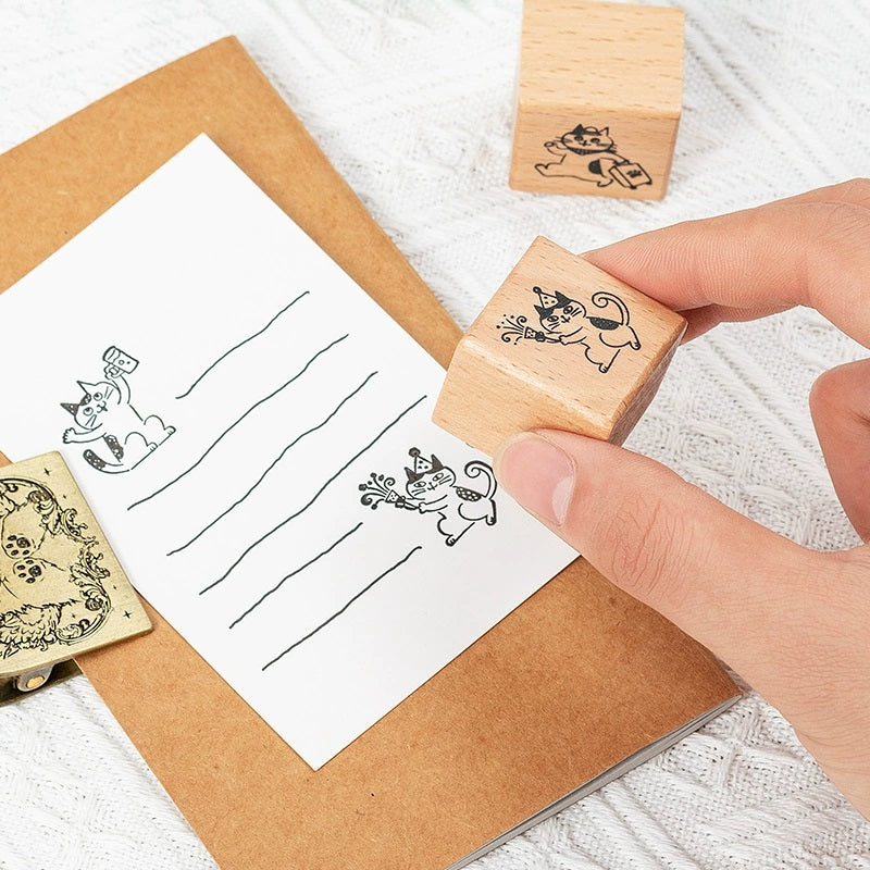 Cat Daily Wooden Stamp