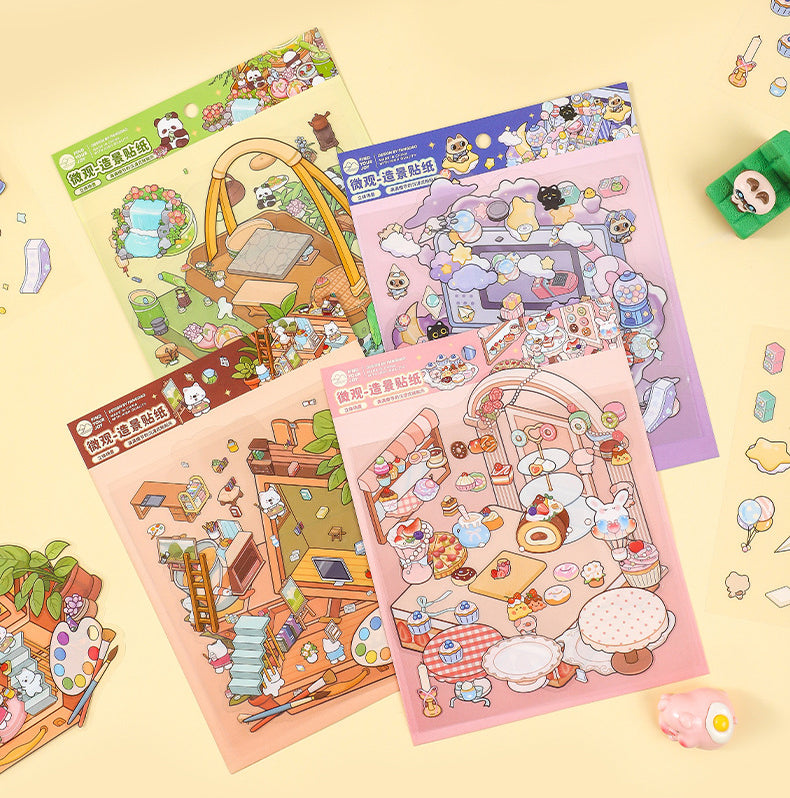 Cute Scene DIY Stickers Set