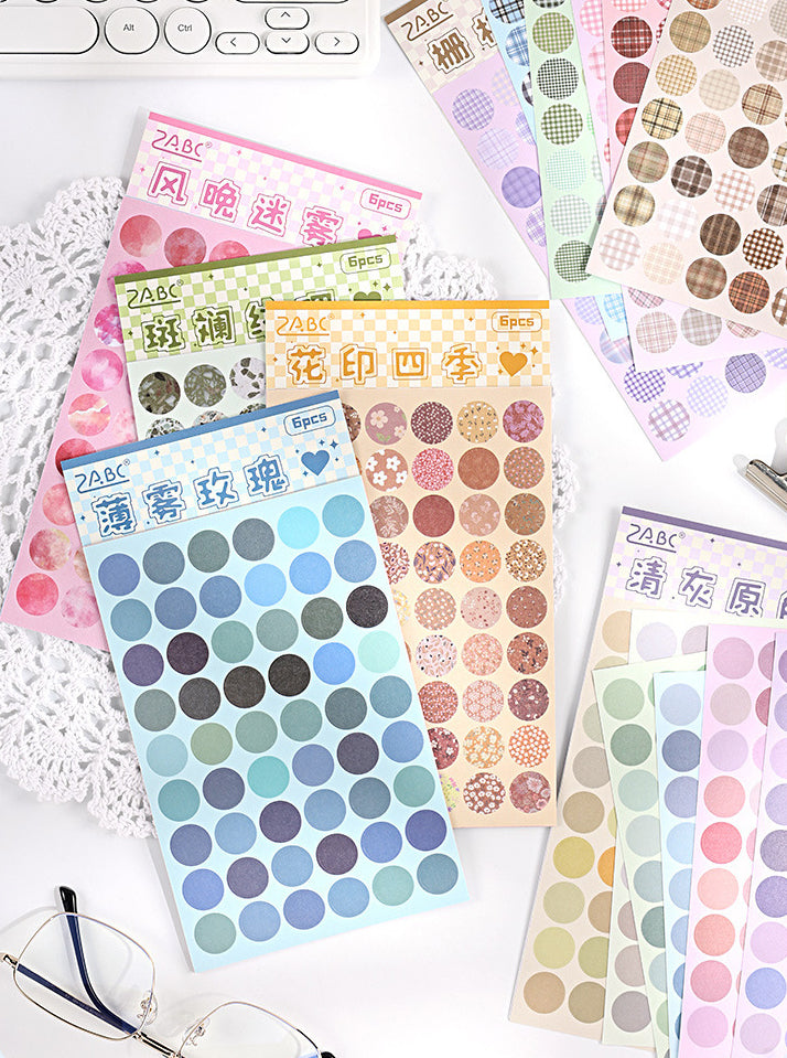 Colorful Dot Sticker Sheets