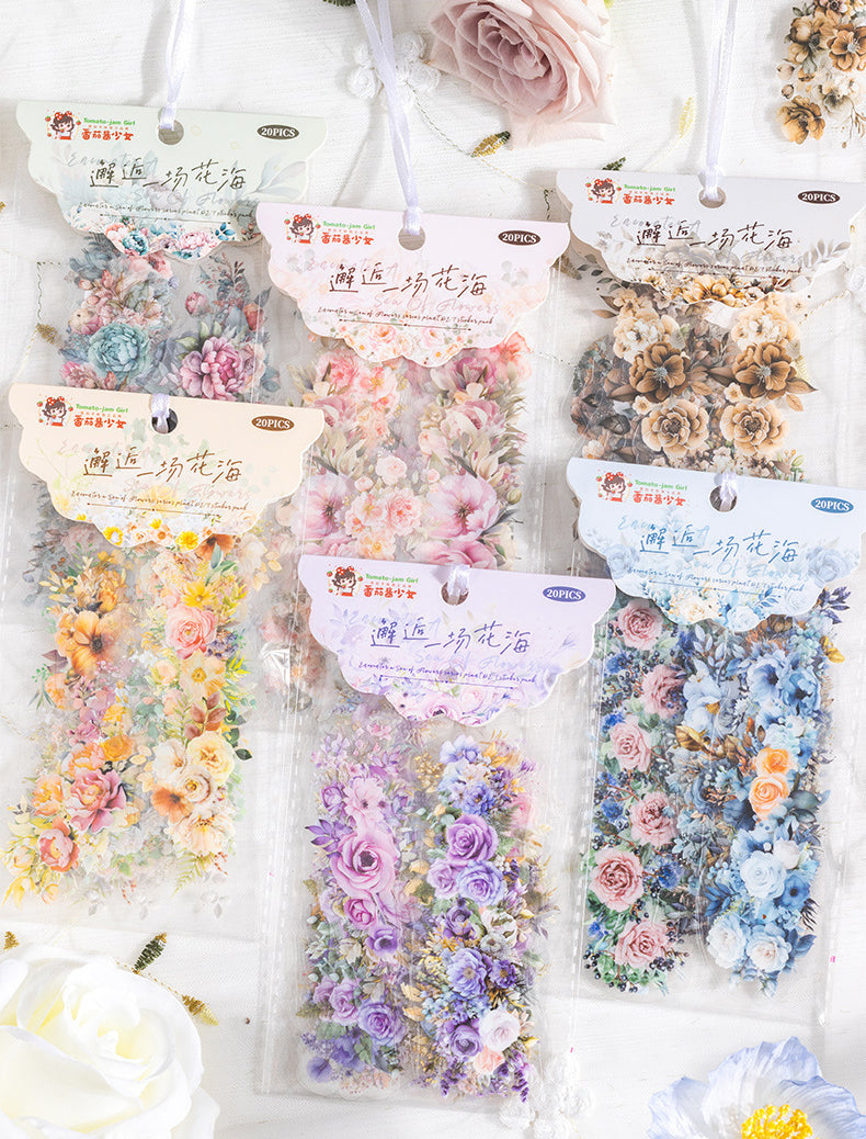 Sea of Flowers Series PET Stickers