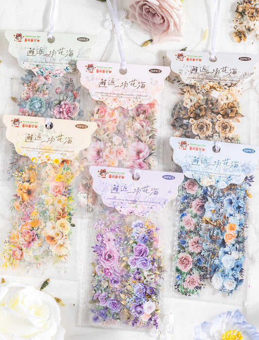 Sea of Flowers Series PET Stickers