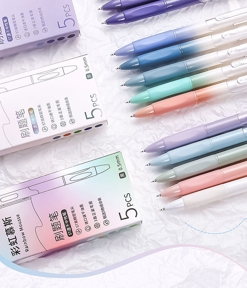 Aesthetic Soft Grip Gel Pen Set