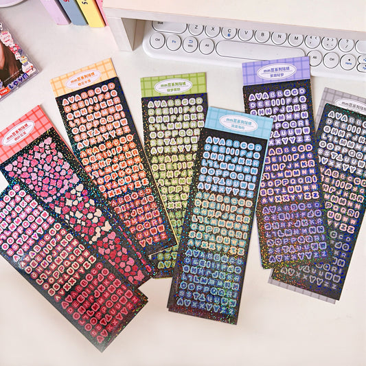 Small Glitter Letter Stickers