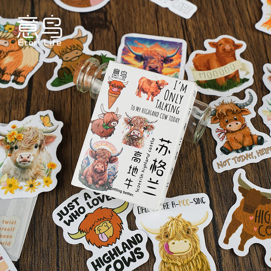 Highland Cow Stickers Box