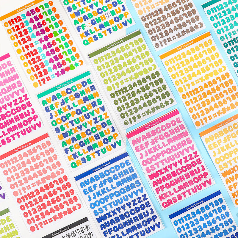 Colorful Letter Sticker Sheets