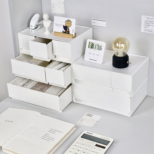 Stackable White Drawer Set