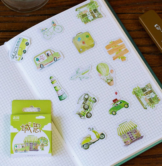 Green Travels Stickers Box