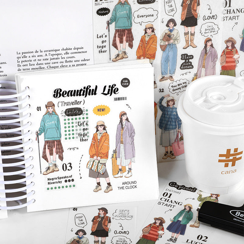 Beautiful Life Korean Girl Stickers
