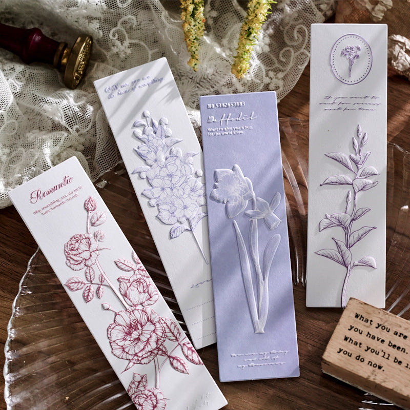 Flower Embossed Bookmark Pack