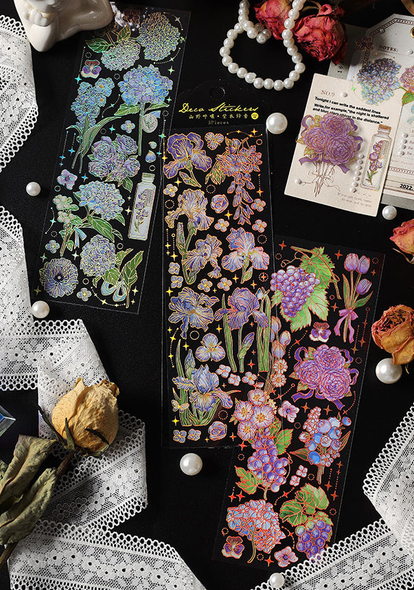 Golden Flowers PET Stickers