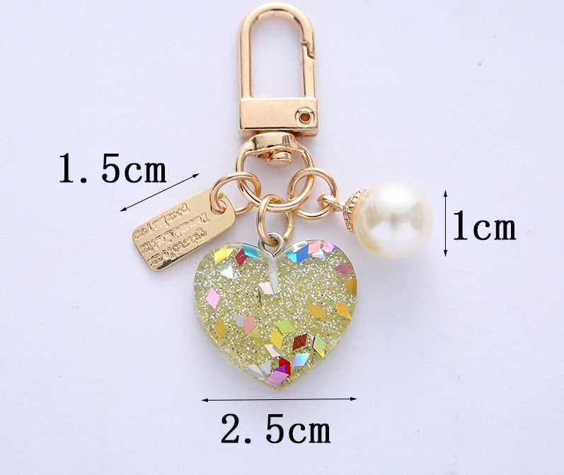 Heart Glitter Keychain