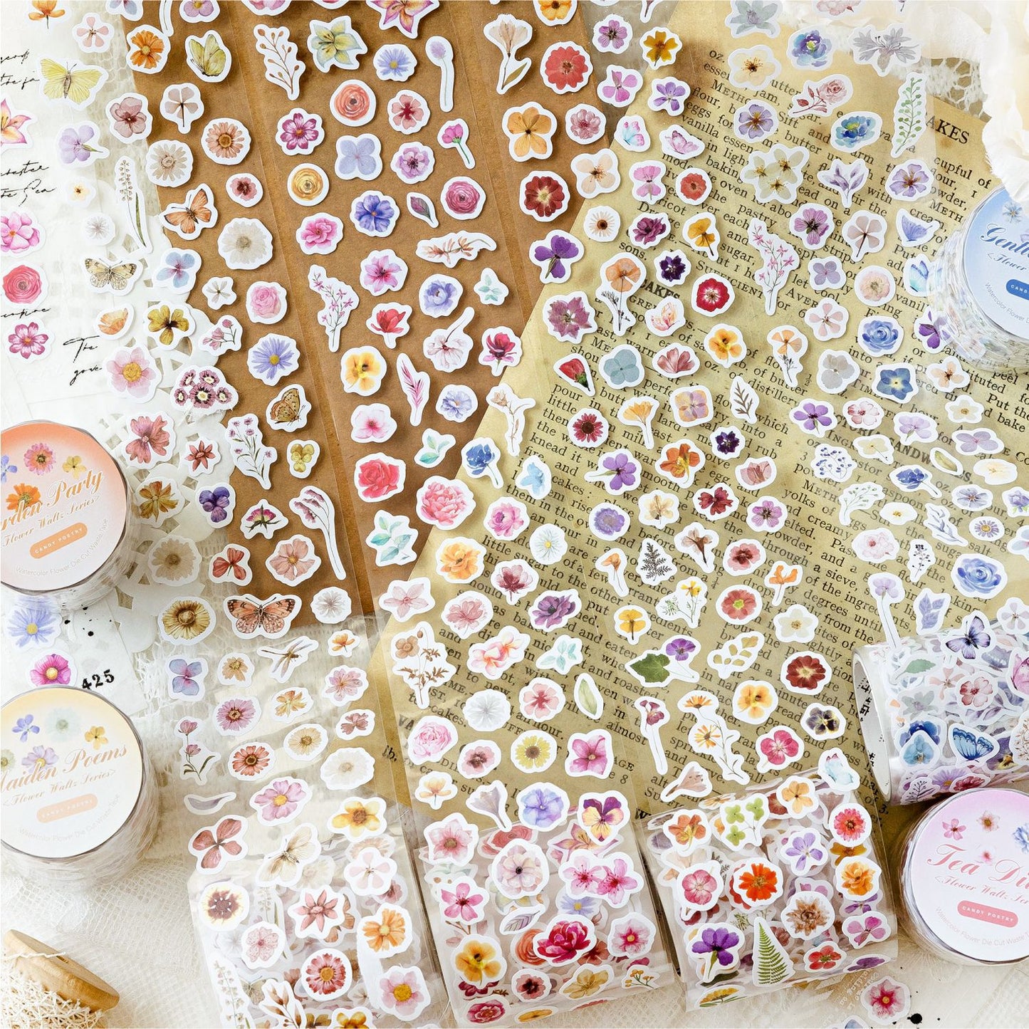 Small Flowers Sticker Roll