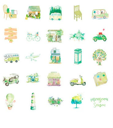 Green Travels Stickers Box