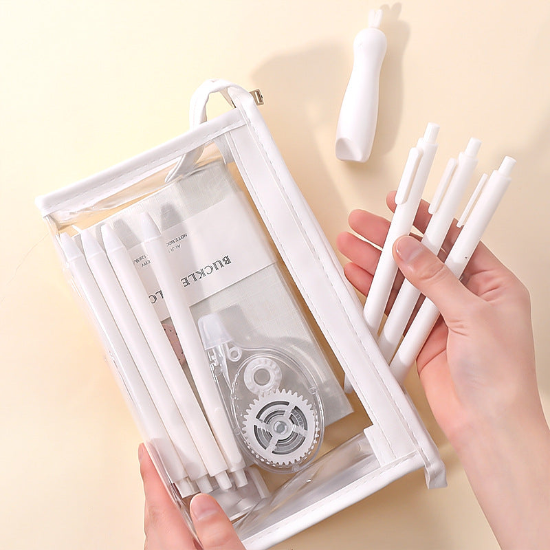 Transparent White Pencil Case