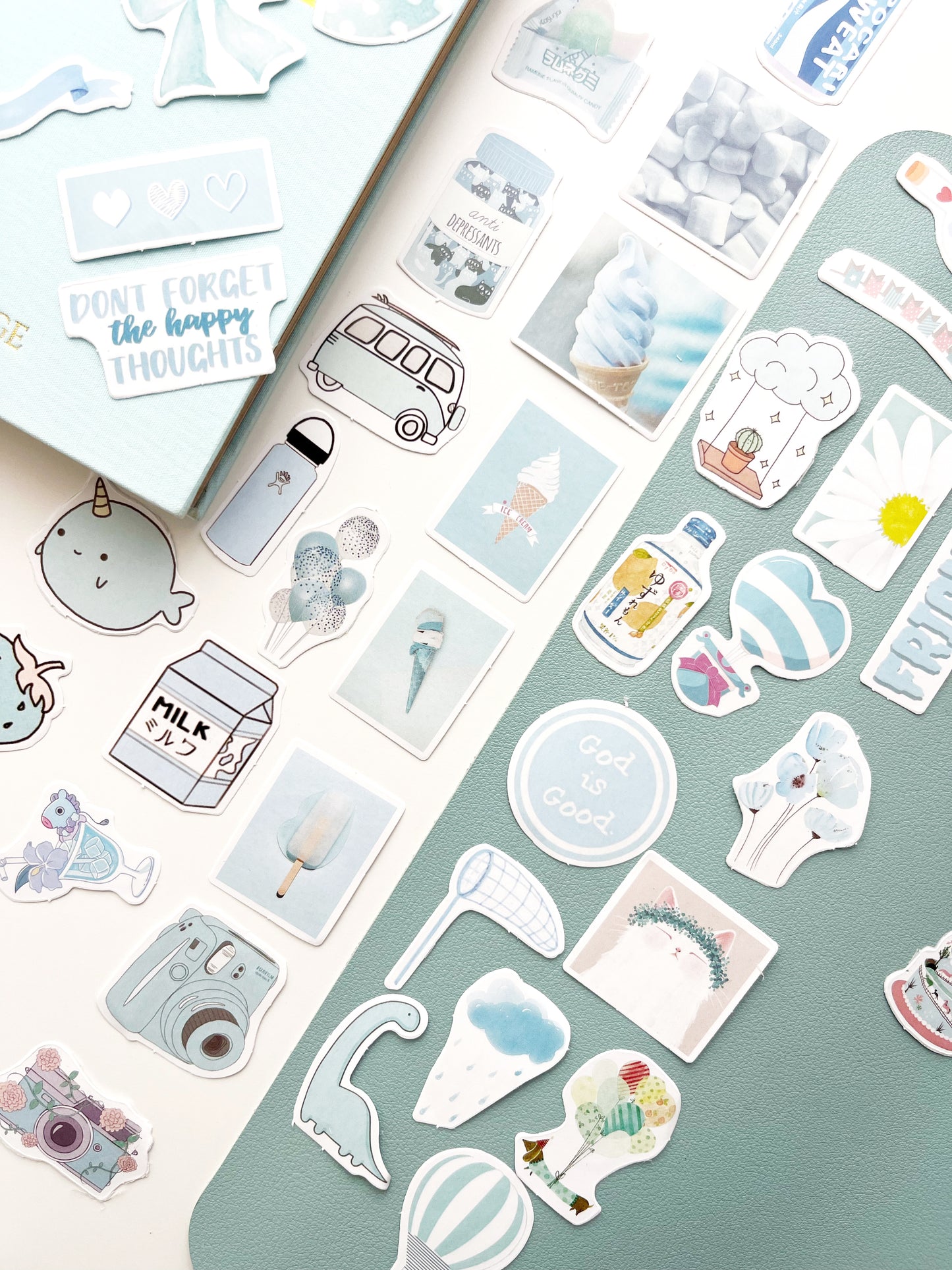 Blue Ice Cream Stickers Box