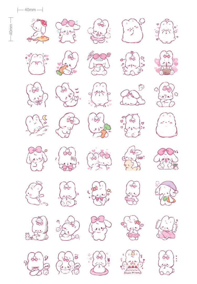 Cute Bunny Stickers Box