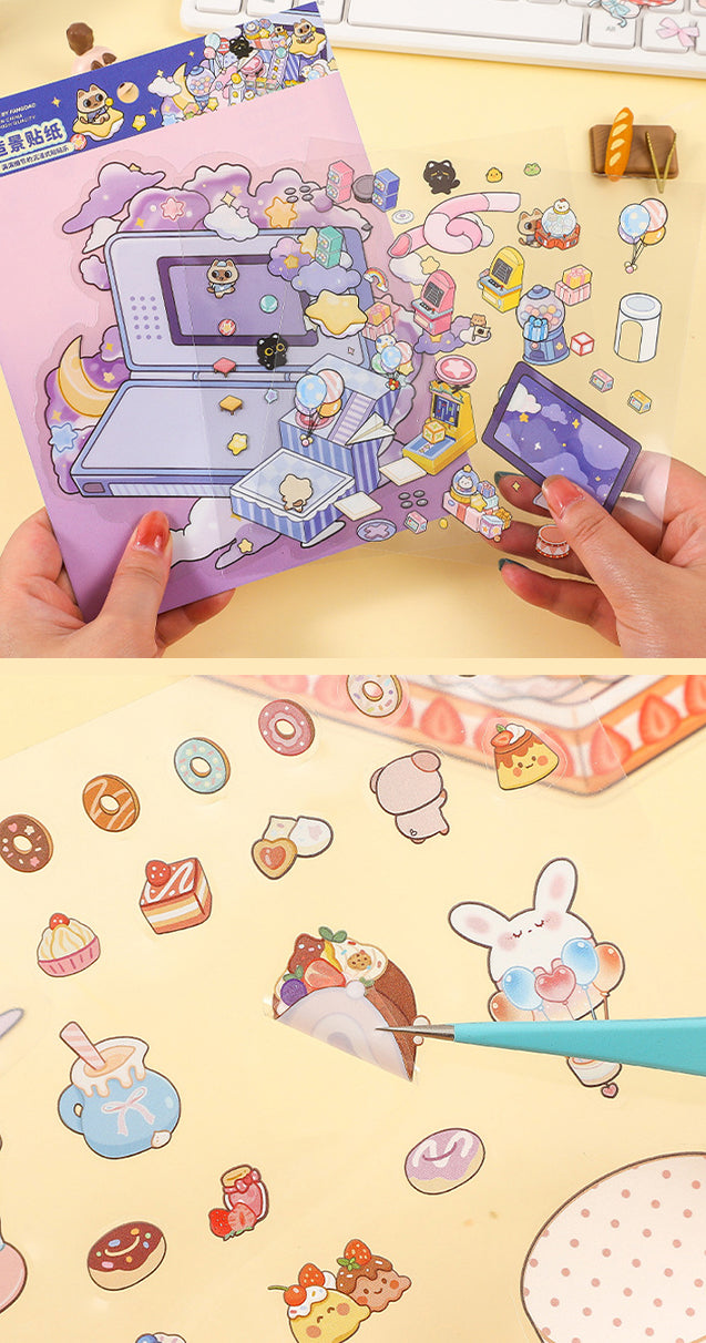 Cute Scene DIY Stickers Set