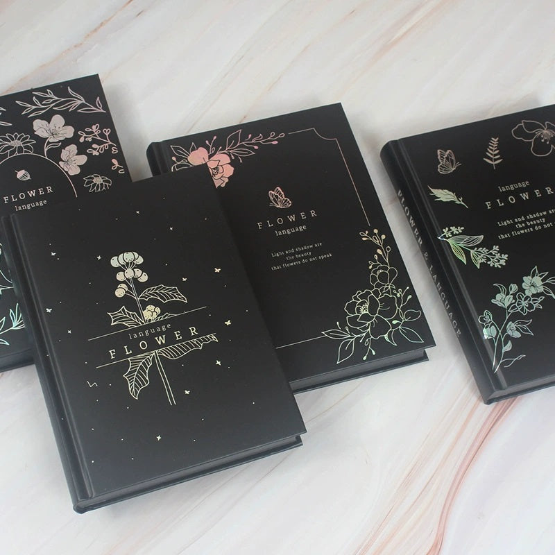 Flower Language Black Diary