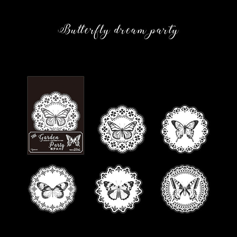 Garden Party White Lace PET Stickers