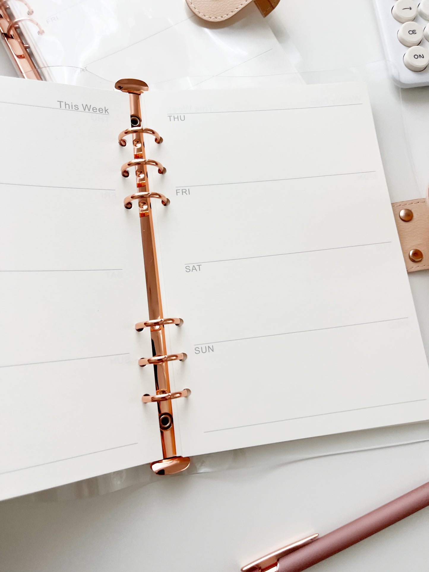 Rose Gold Planner Binder