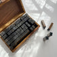 Vintage Wooden Alphabet Stamps Large Set